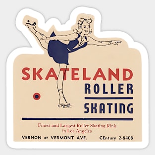 Vintage Roller Skating Los Angeles California Sticker